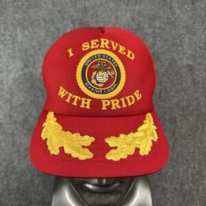 VINTAGE Trucker Hat Cap Snap Back USMC Marine Corps Served Pride Made in USA